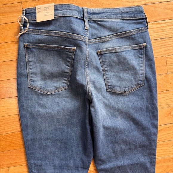 Universal Thread High Rise Skinny Patchwork Jeans Blue Womens 10/30R New - Picture 7 of 10